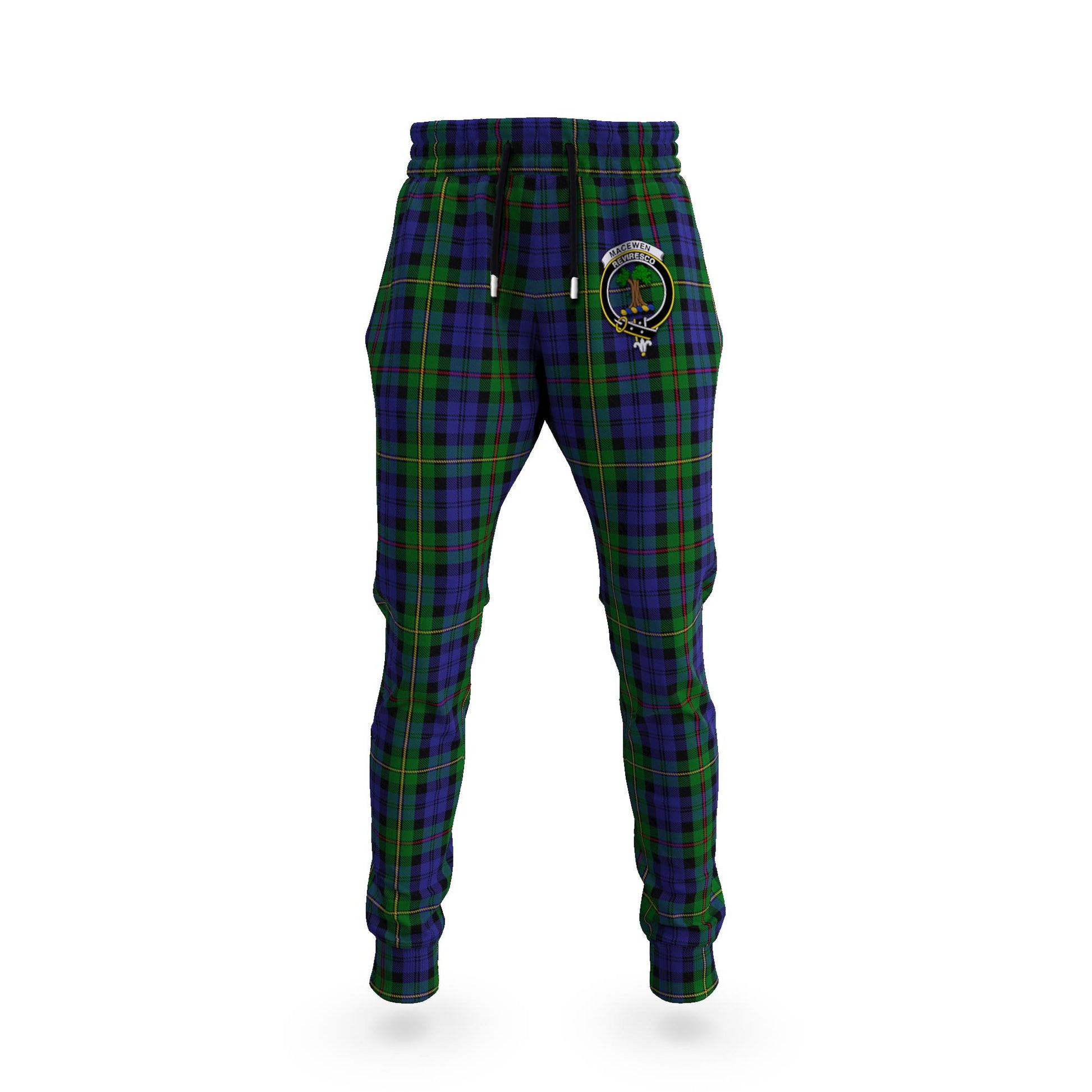 MacEwen Tartan Joggers Pants with Family Crest 5XL - Tartan Vibes Clothing