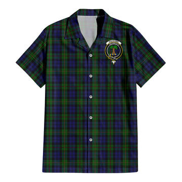 MacEwen Tartan Short Sleeve Button Down Shirt with Family Crest