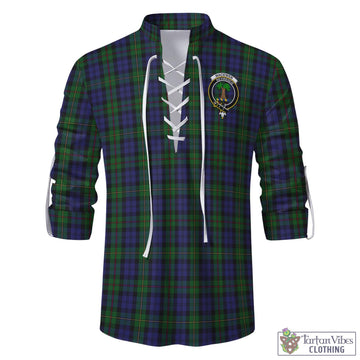 MacEwen Tartan Men's Scottish Traditional Jacobite Ghillie Kilt Shirt with Family Crest - Tartan Vibes Clothing