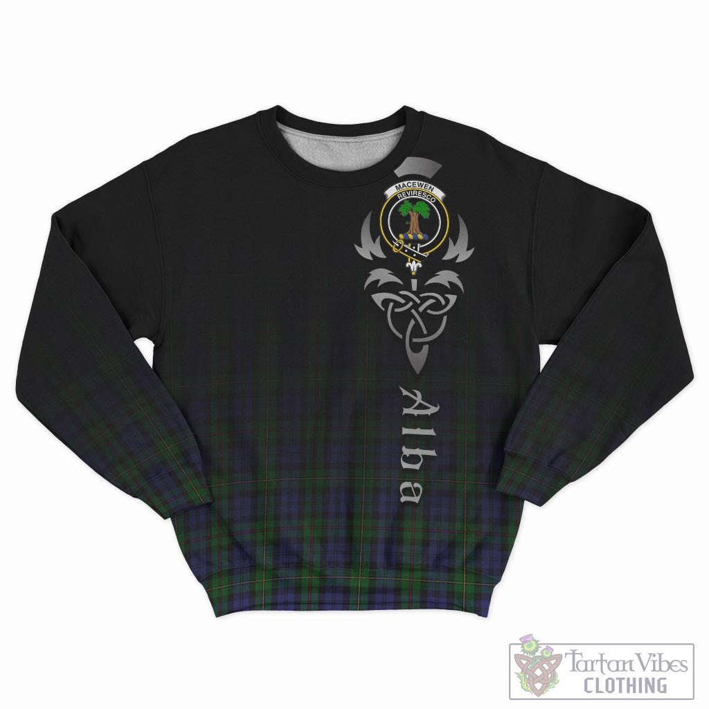 Tartan Vibes Clothing MacEwen Tartan Sweatshirt Featuring Alba Gu Brath Family Crest Celtic Inspired