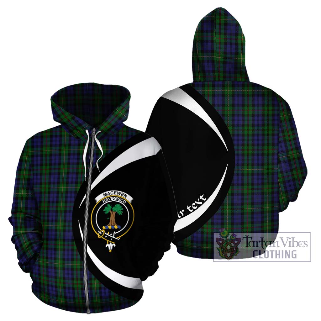 Tartan Vibes Clothing MacEwen Tartan Hoodie with Family Crest Circle Style