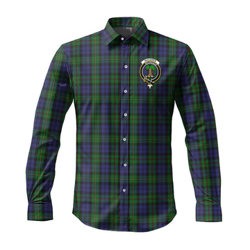 MacEwen Tartan Long Sleeve Button Up Shirt with Family Crest