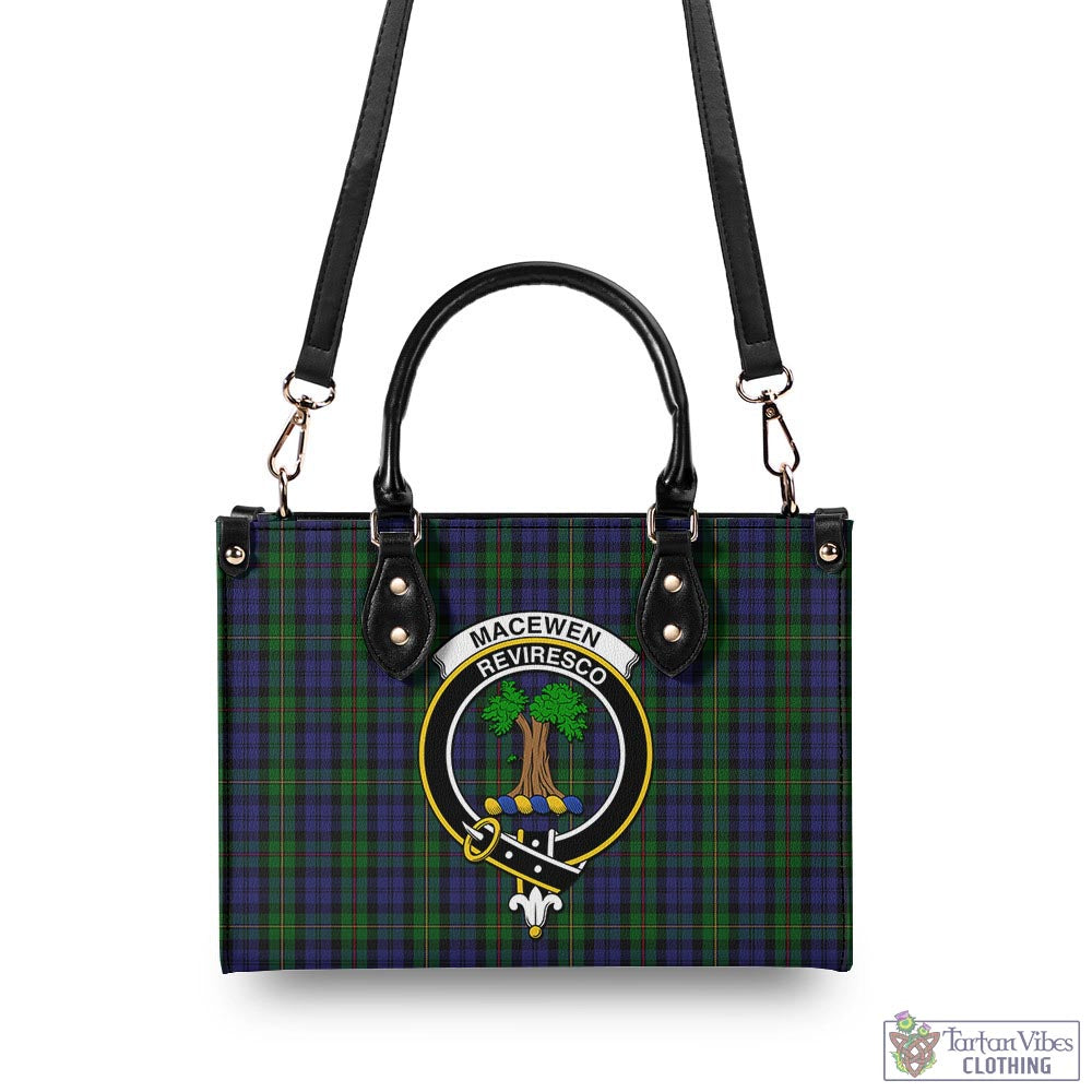 MacEwen Tartan Luxury Leather Handbags with Family Crest - Tartan Vibes Clothing