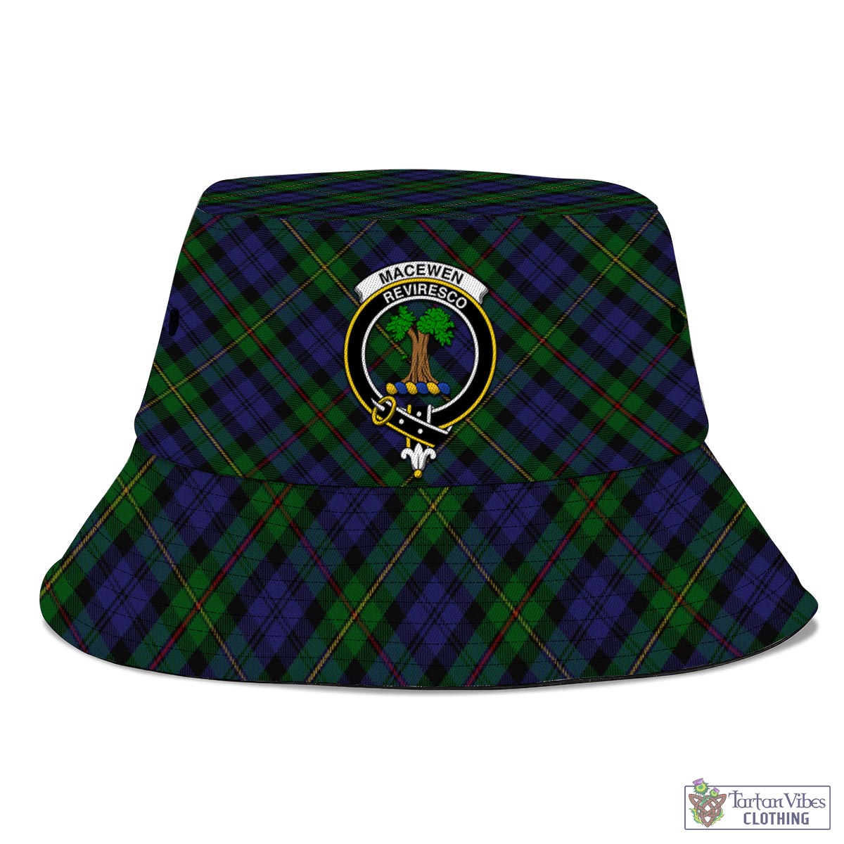 MacEwen Tartan Bucket Hat with Family Crest - Tartan Vibes Clothing