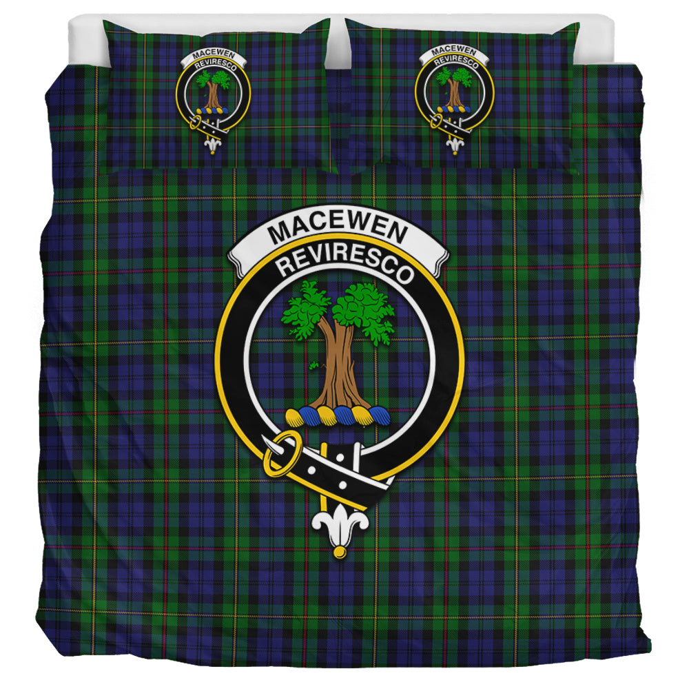 MacEwen Tartan Bedding Set with Family Crest UK Bedding Set UK Super King 104*94 inch - Tartan Vibes Clothing