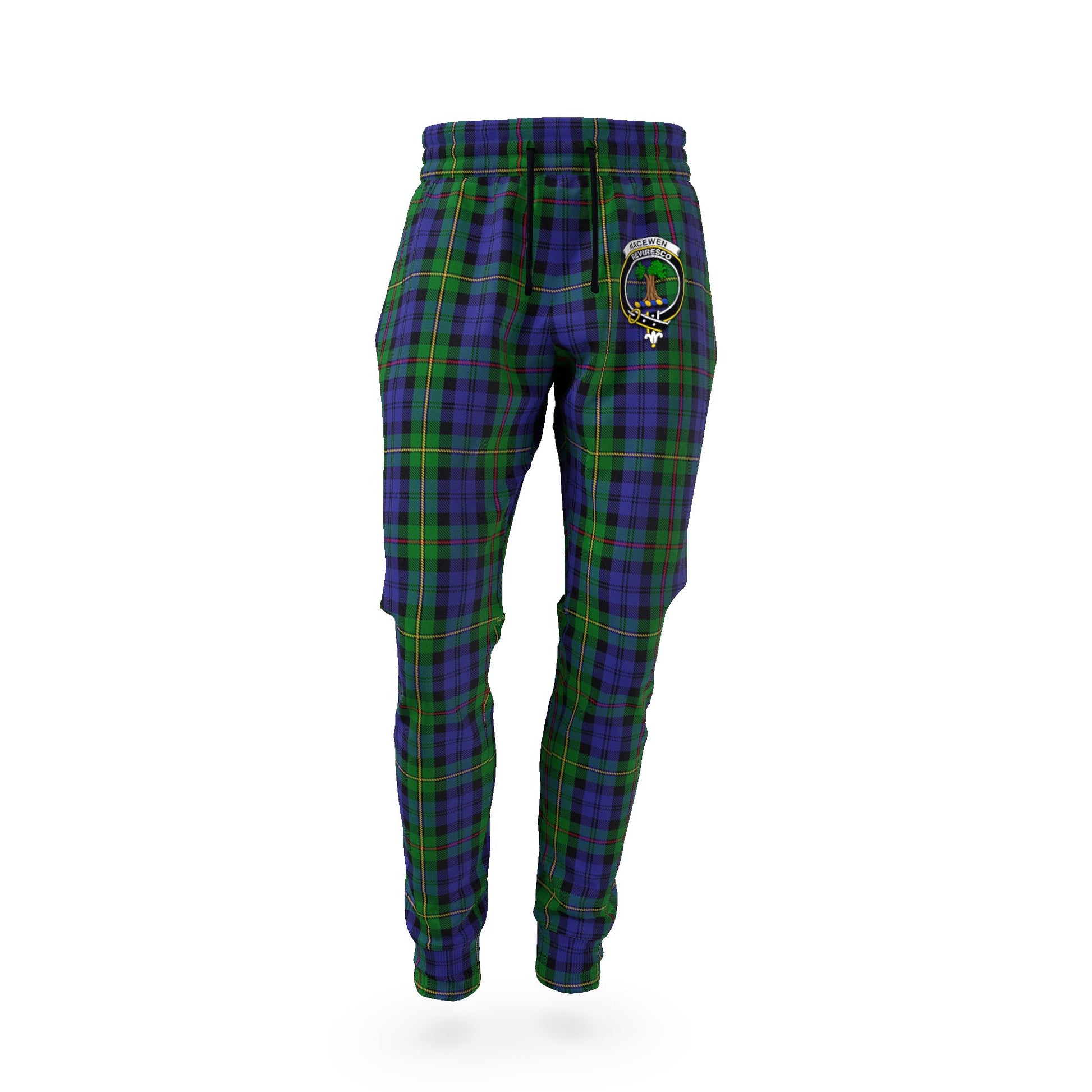 MacEwen Tartan Joggers Pants with Family Crest - Tartan Vibes Clothing