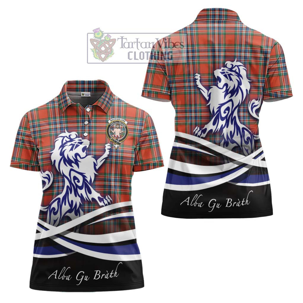 MacFarlane Ancient Tartan Women's Polo Shirt with Alba Gu Brath Regal Lion Emblem Women - Tartanvibesclothing Shop