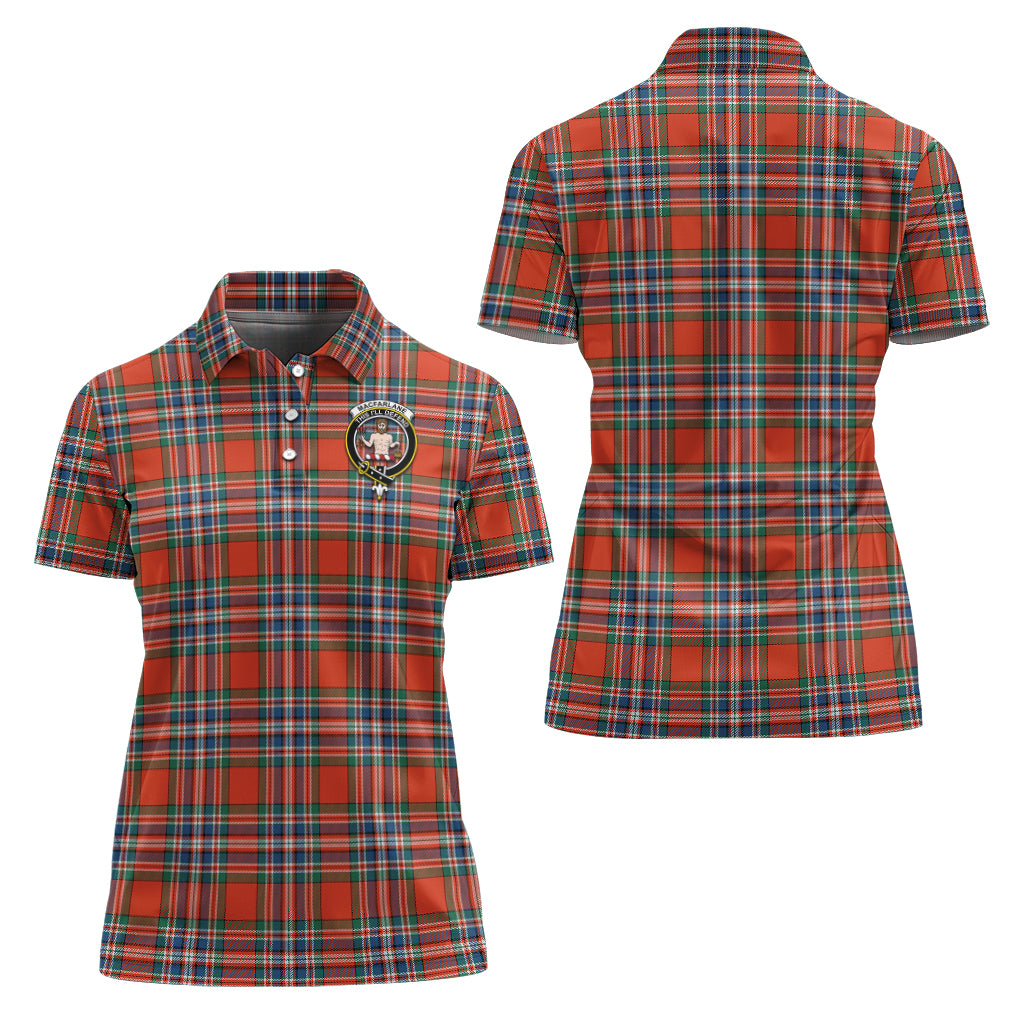 MacFarlane Ancient Tartan Polo Shirt with Family Crest For Women Women - Tartan Vibes Clothing