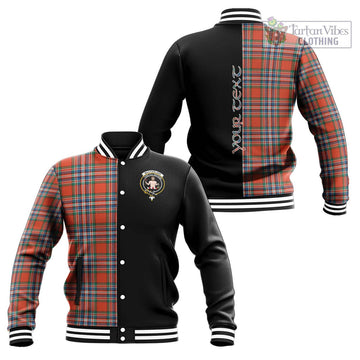 MacFarlane Ancient Tartan Baseball Jacket with Family Crest and Half Of Me Style