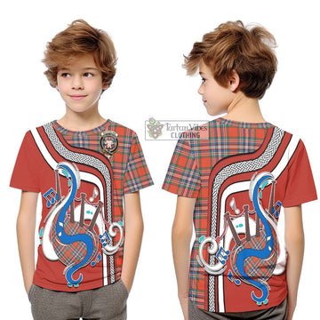 MacFarlane Ancient Tartan Kid T-Shirt with Epic Bagpipe Style