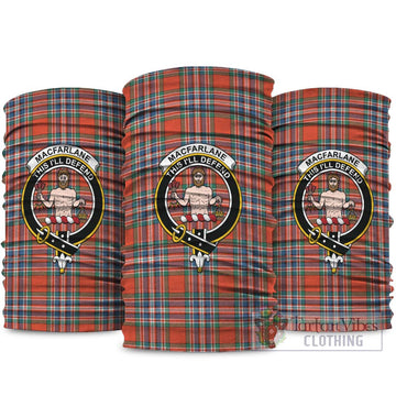 MacFarlane Ancient Tartan Neck Gaiters, Tartan Bandanas, Tartan Head Band with Family Crest