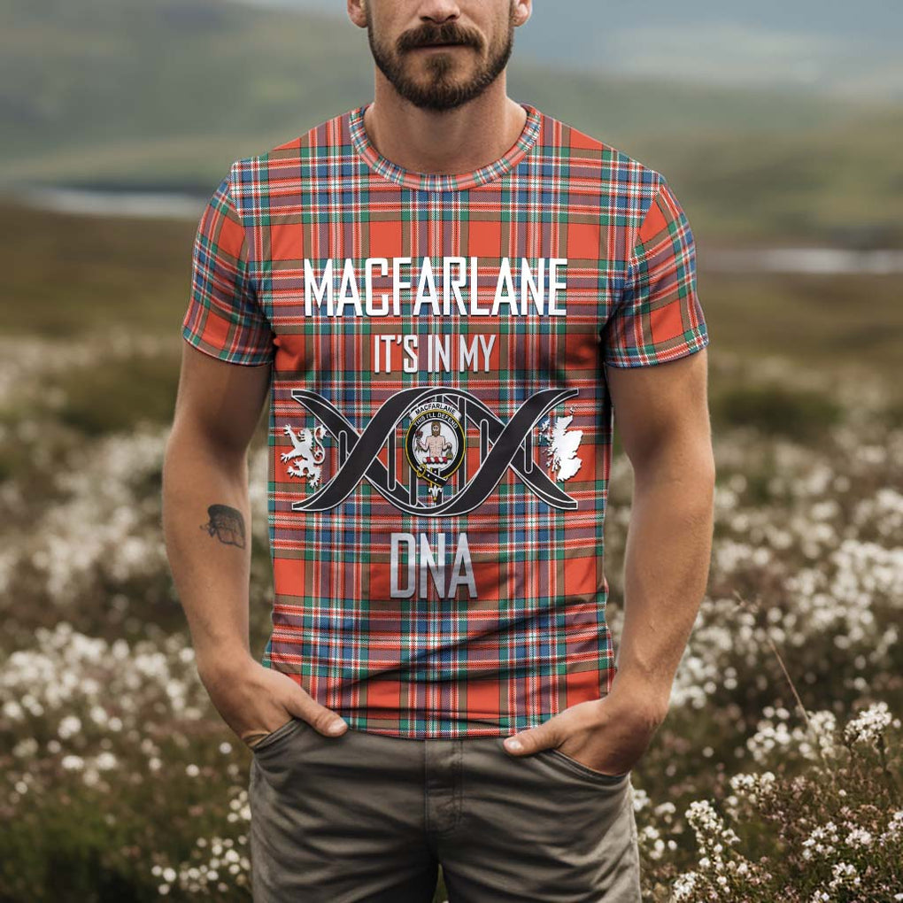 MacFarlane Ancient Tartan T-Shirt with Family Crest DNA In Me Style Kid's Shirt - Tartan Vibes Clothing