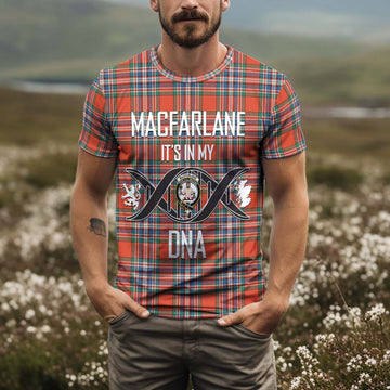 MacFarlane Ancient Tartan T-Shirt with Family Crest DNA In Me Style