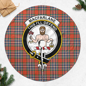 MacFarlane Ancient Tartan Christmas Tree Skirt with Family Crest