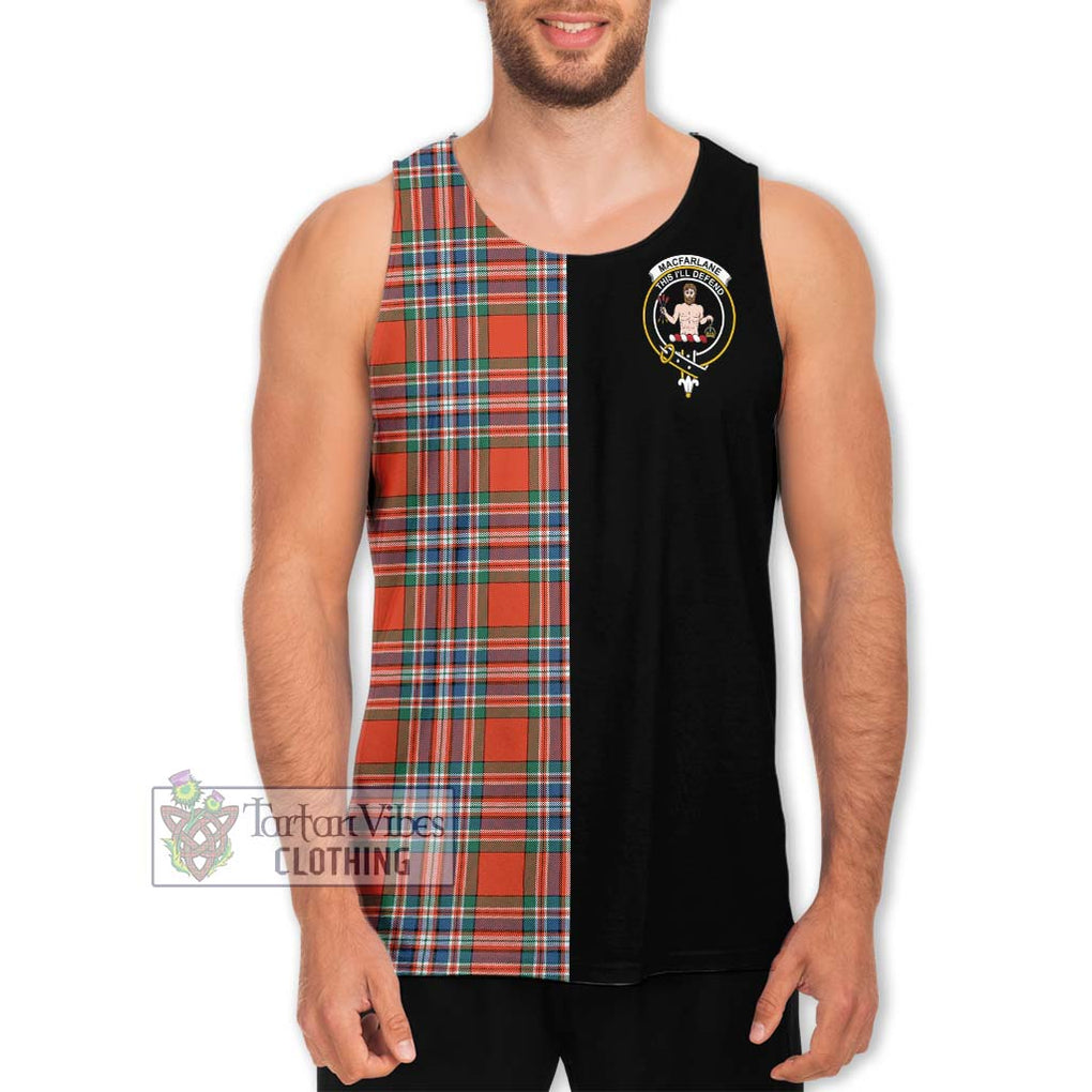 MacFarlane Ancient Tartan Men's Tank Top with Family Crest and Half Of Me Style Men - Tartanvibesclothing Shop