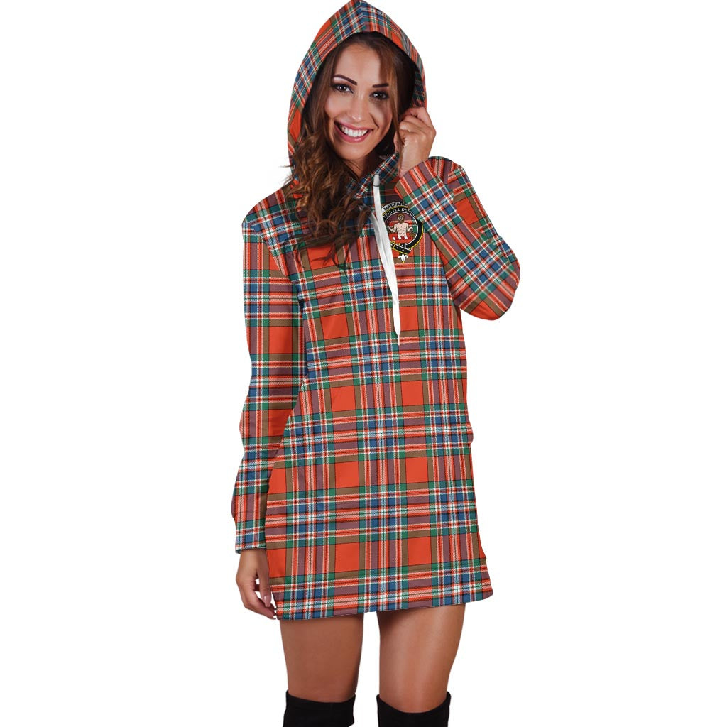 MacFarlane Ancient Tartan Hoodie Dress with Family Crest - Tartan Vibes Clothing