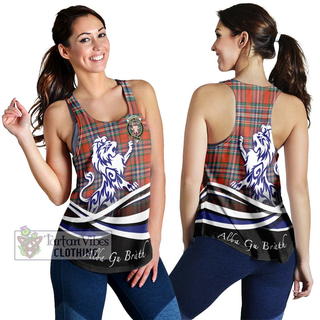 MacFarlane Ancient Tartan Women's Racerback Tanks with Alba Gu Brath Regal Lion Emblem 4XL - Tartanvibesclothing Shop