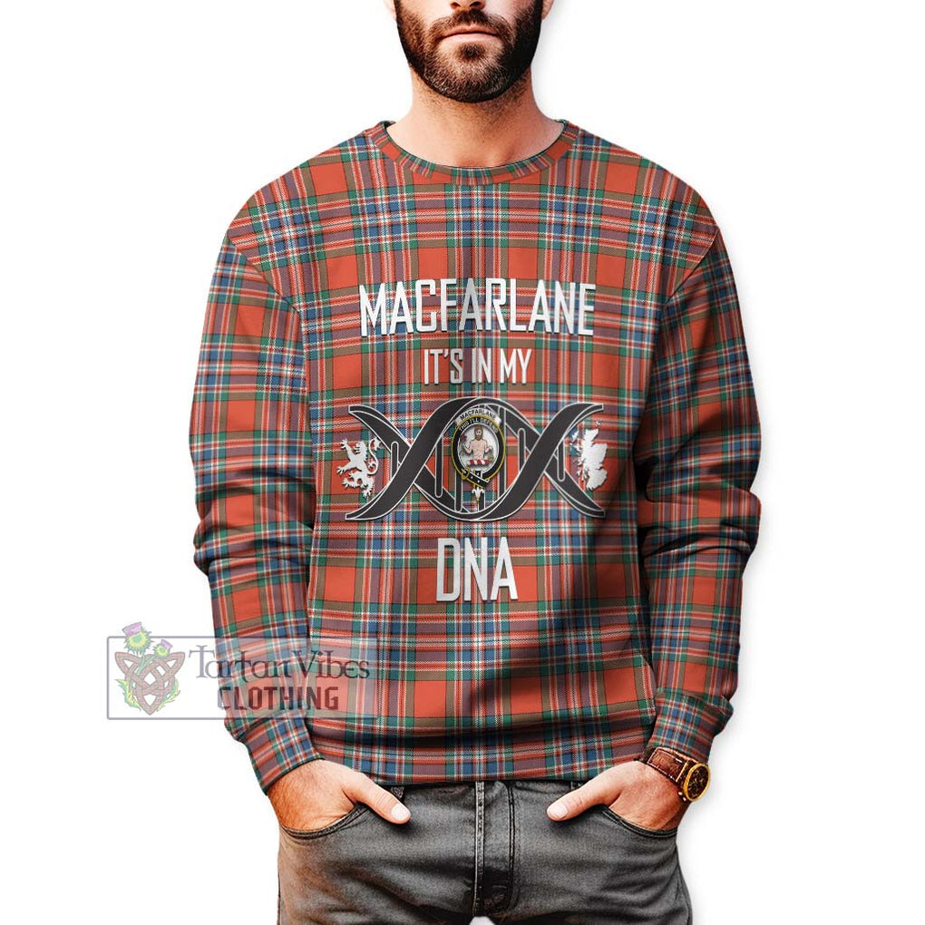 MacFarlane Ancient Tartan Sweatshirt with Family Crest DNA In Me Style Unisex - Tartanvibesclothing Shop