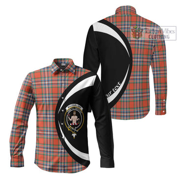 MacFarlane Ancient Tartan Long Sleeve Button Up with Family Crest Circle Style