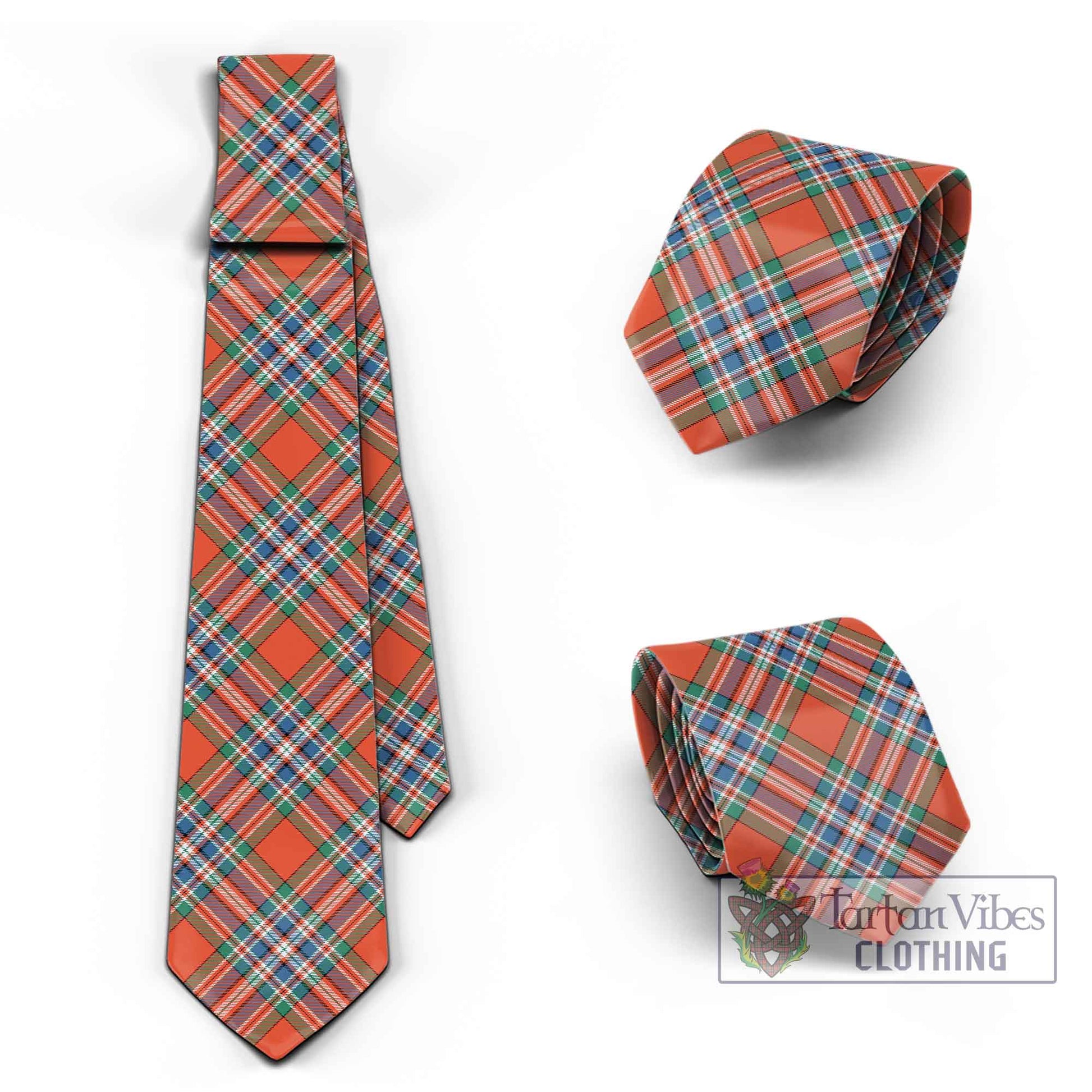 Tartan Vibes Clothing MacFarlane Ancient Tartan Classic Necktie Cross Style