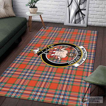 MacFarlane Ancient Tartan Area Rug with Family Crest