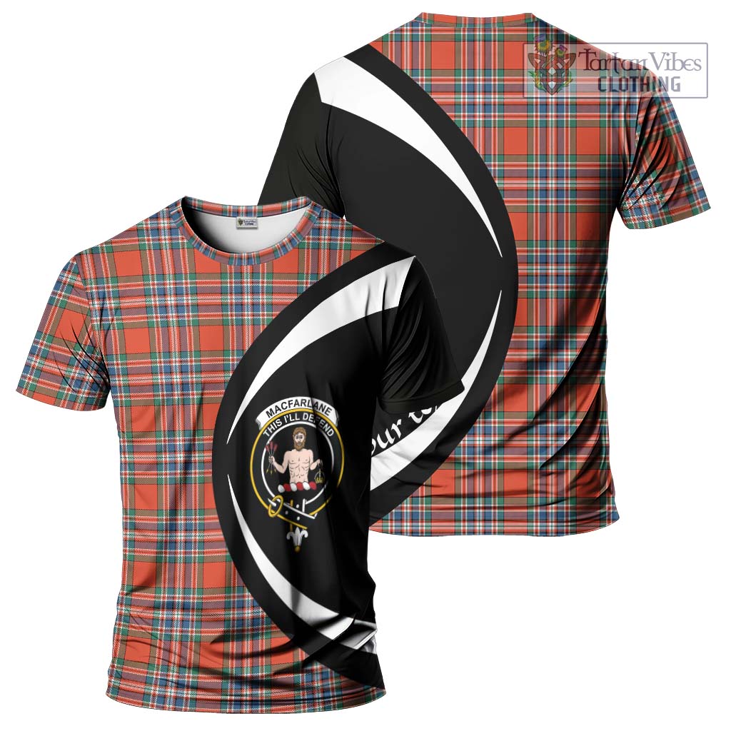 Tartan Vibes Clothing MacFarlane Ancient Tartan T-Shirt with Family Crest Circle Style