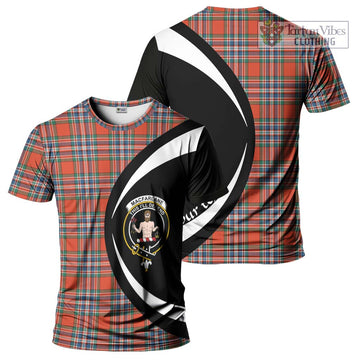 MacFarlane Ancient Tartan T-Shirt with Family Crest Circle Style