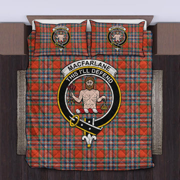 MacFarlane Ancient Tartan Quilt Bed Set with Family Crest