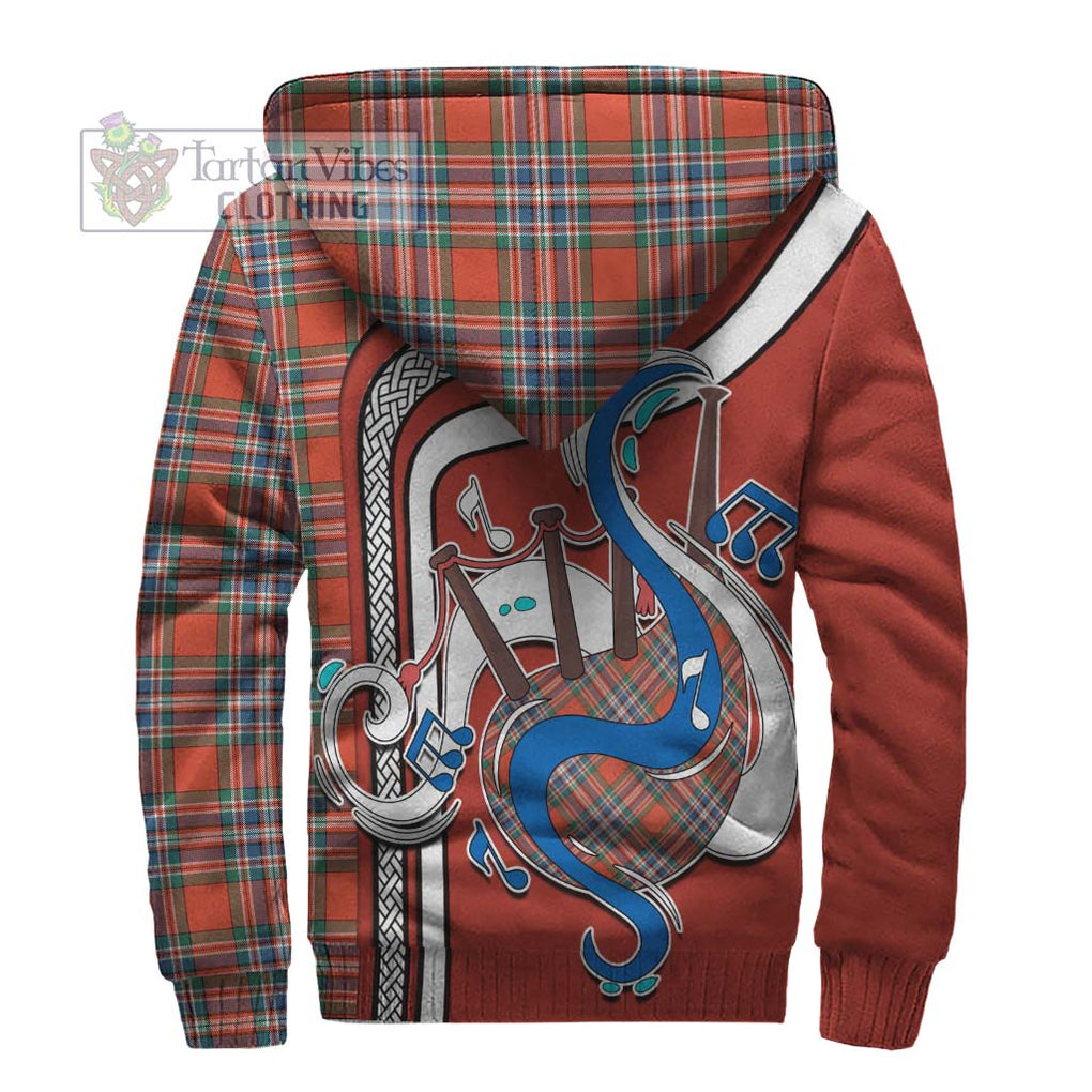 MacFarlane Ancient Tartan Sherpa Hoodie with Epic Bagpipe Style - Tartanvibesclothing Shop