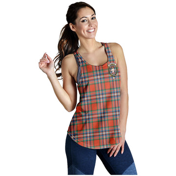 MacFarlane Ancient Tartan Women Racerback Tanks with Family Crest