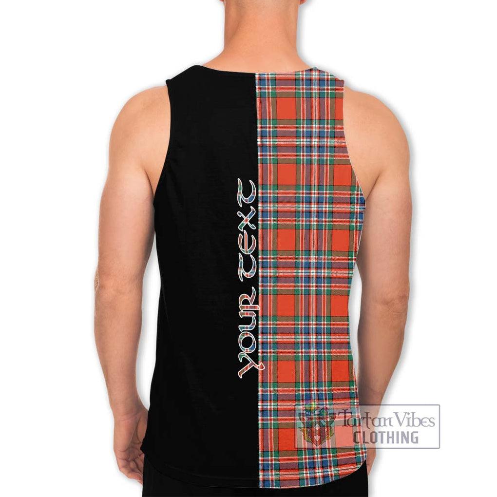 MacFarlane Ancient Tartan Men's Tank Top with Family Crest and Half Of Me Style - Tartanvibesclothing Shop