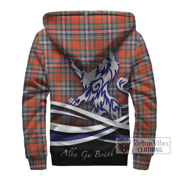 MacFarlane Ancient Tartan Sherpa Hoodie with Alba Gu Brath Regal Lion Emblem