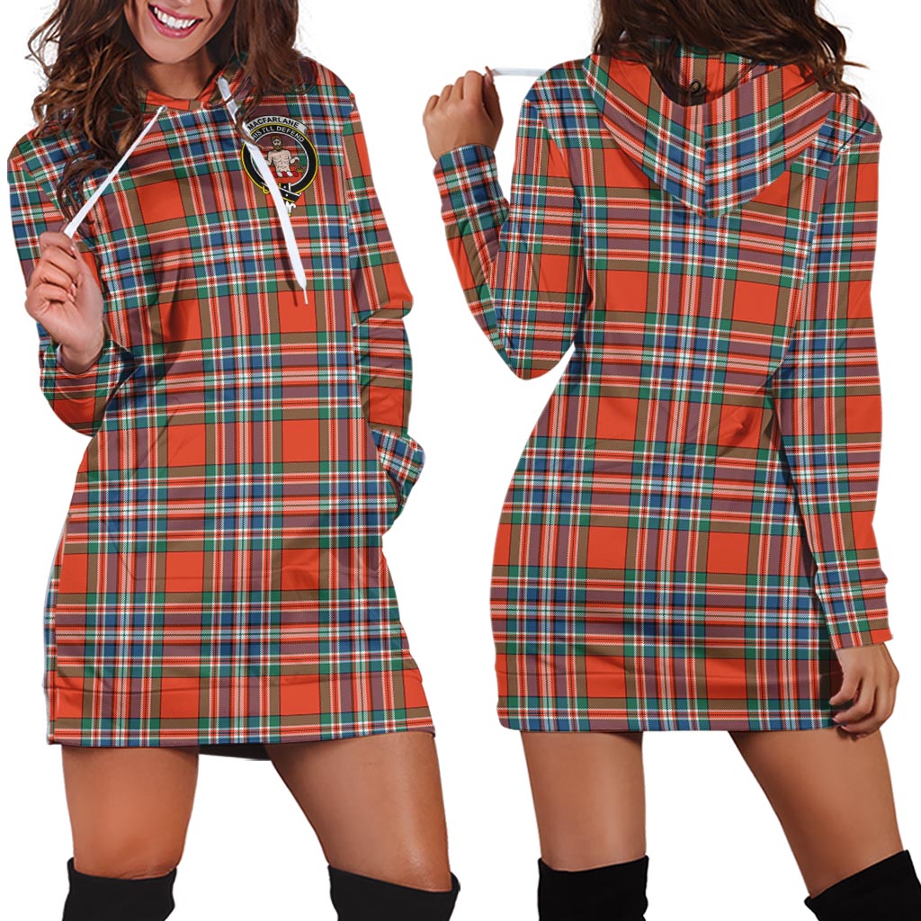 MacFarlane Ancient Tartan Hoodie Dress with Family Crest - Tartan Vibes Clothing