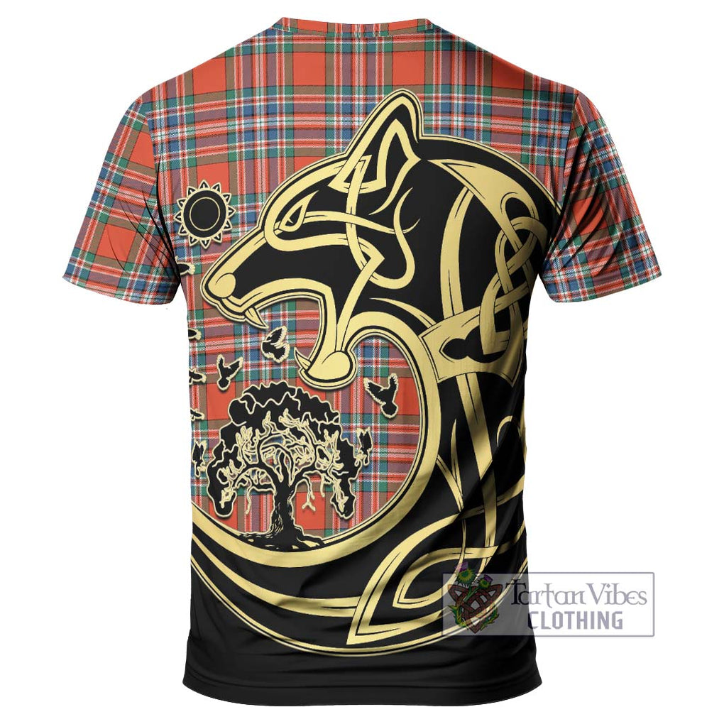 MacFarlane Ancient Tartan T-Shirt with Family Crest Celtic Wolf Style - Tartan Vibes Clothing