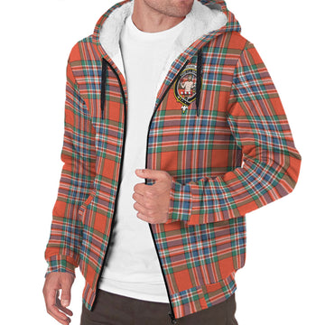 MacFarlane Ancient Tartan Sherpa Hoodie with Family Crest