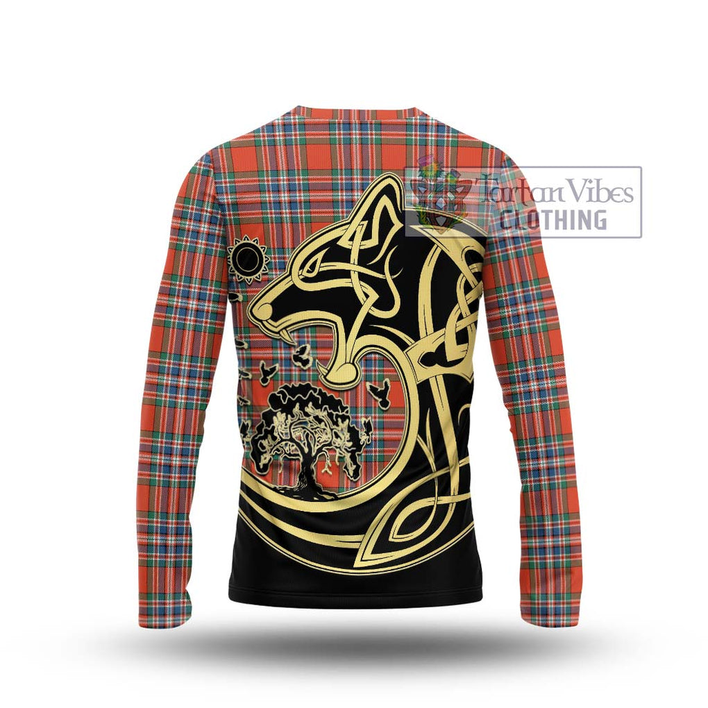 MacFarlane Ancient Tartan Long Sleeve T-Shirt with Family Crest Celtic Wolf Style - Tartan Vibes Clothing