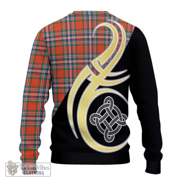 MacFarlane Ancient Tartan Ugly Sweater with Family Crest and Celtic Symbol Style