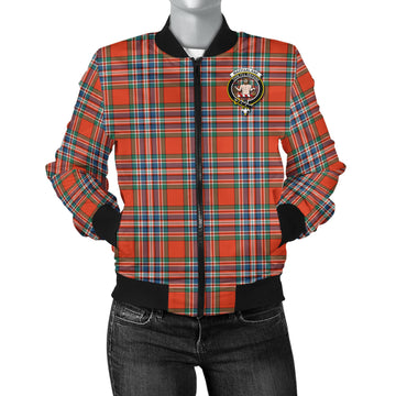 MacFarlane Ancient Tartan Bomber Jacket with Family Crest