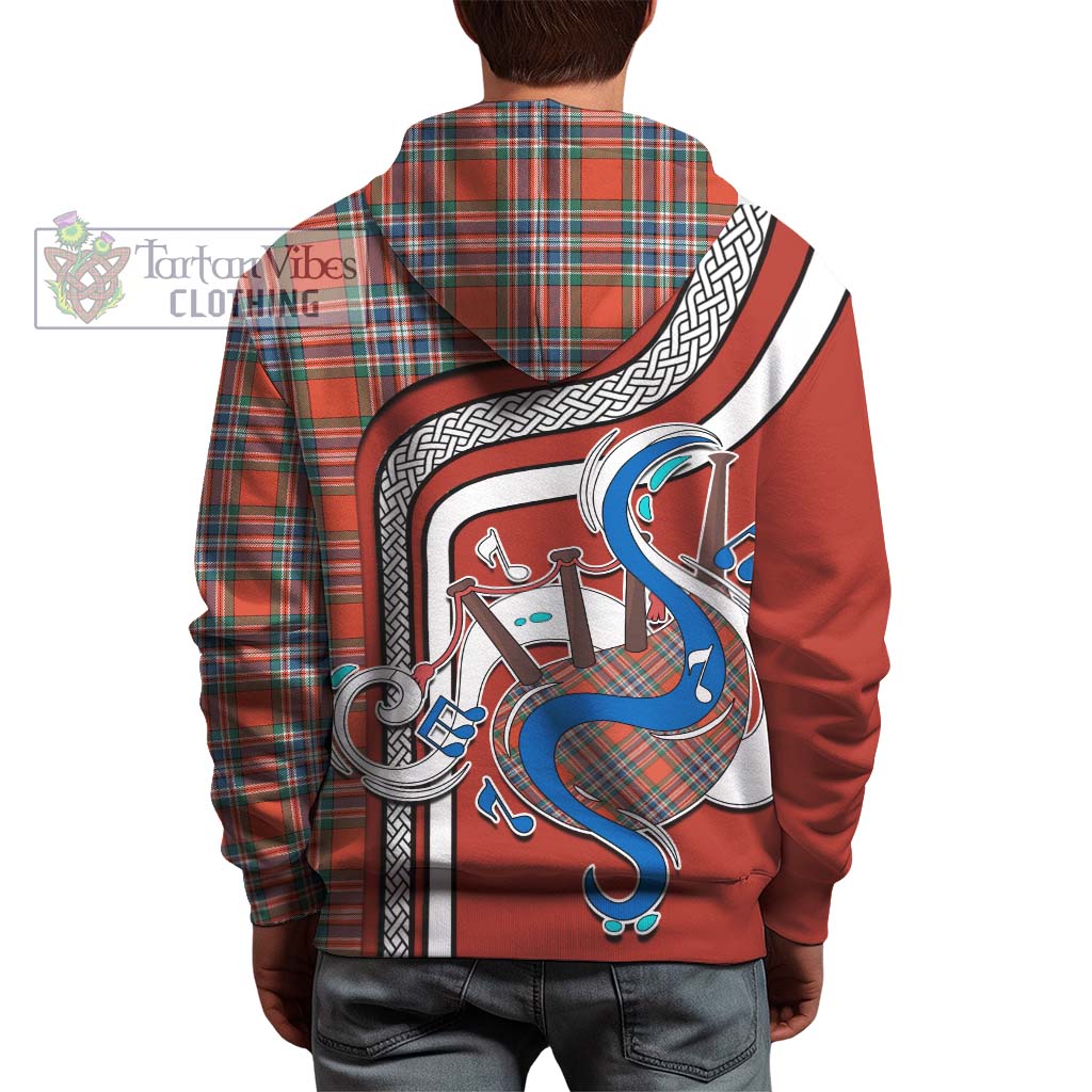 Tartan Vibes Clothing MacFarlane Ancient Tartan Hoodie with Epic Bagpipe Style