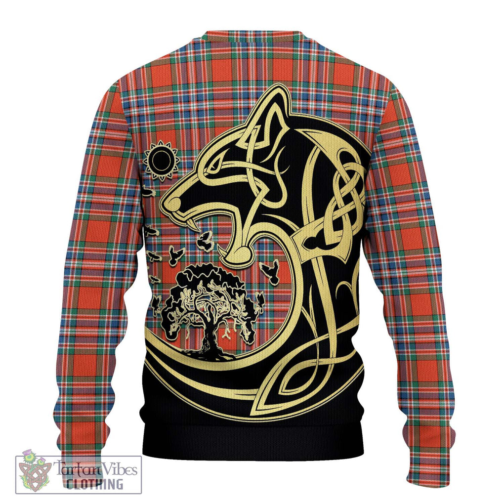 MacFarlane Ancient Tartan Knitted Sweater with Family Crest Celtic Wolf Style - Tartan Vibes Clothing