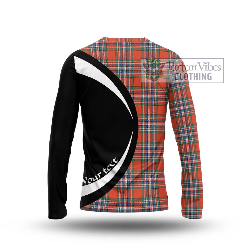 MacFarlane Ancient Tartan Long Sleeve T-Shirt with Family Crest Circle Style - Tartan Vibes Clothing