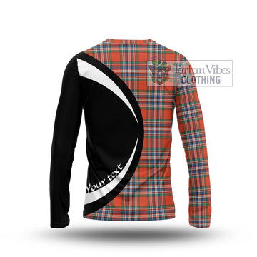 MacFarlane Ancient Tartan Long Sleeve T-Shirt with Family Crest Circle Style