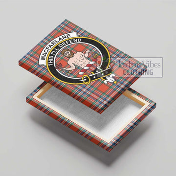 MacFarlane Ancient Tartan Canvas Print Wall Art with Family Crest