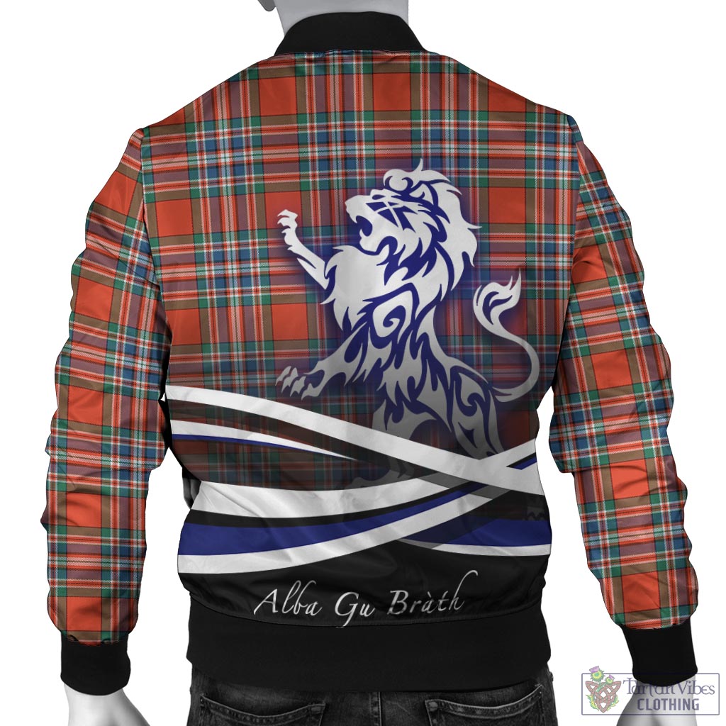 Tartan Vibes Clothing MacFarlane Ancient Tartan Bomber Jacket with Alba Gu Brath Regal Lion Emblem