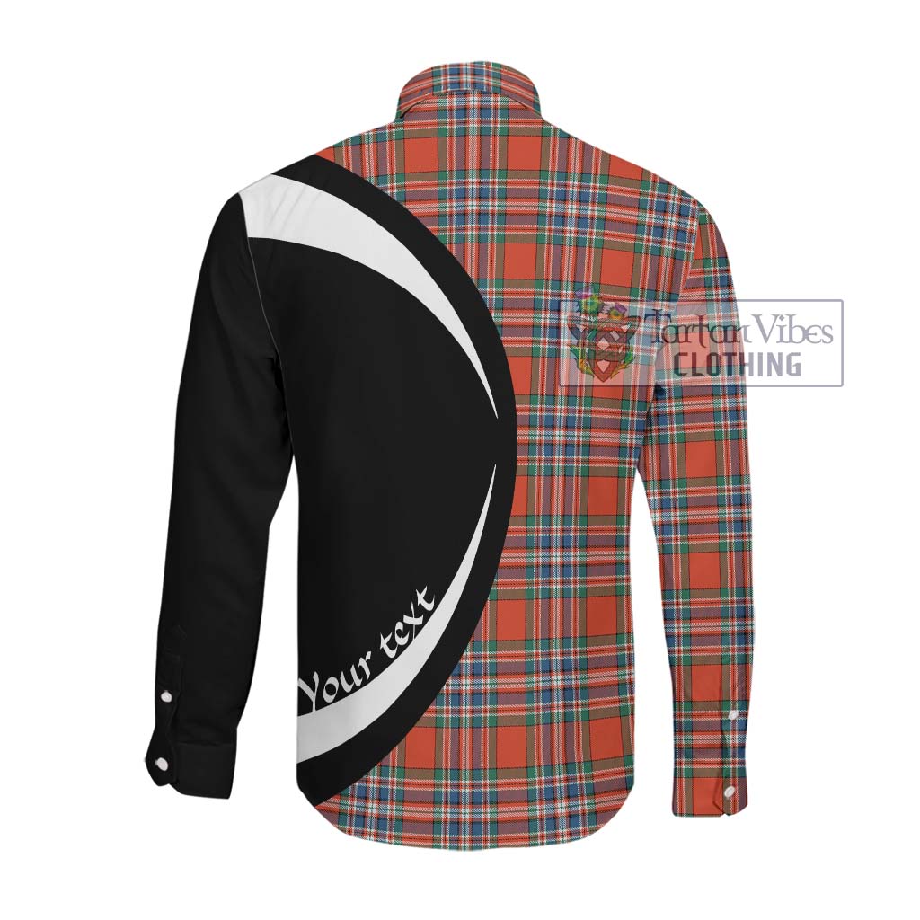 MacFarlane Ancient Tartan Long Sleeve Button Up with Family Crest Circle Style Men's Shirt - Tartan Vibes Clothing