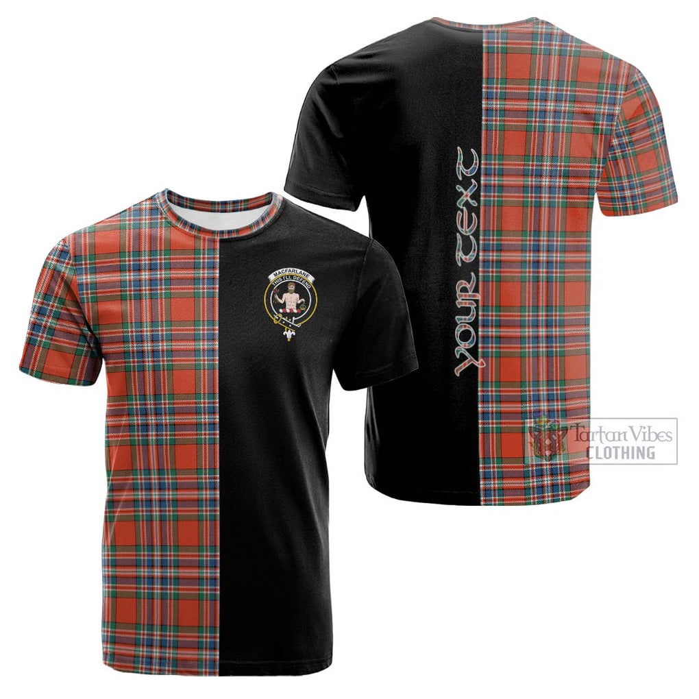 Tartan Vibes Clothing MacFarlane Ancient Tartan Cotton T-shirt with Family Crest and Half Of Me Style