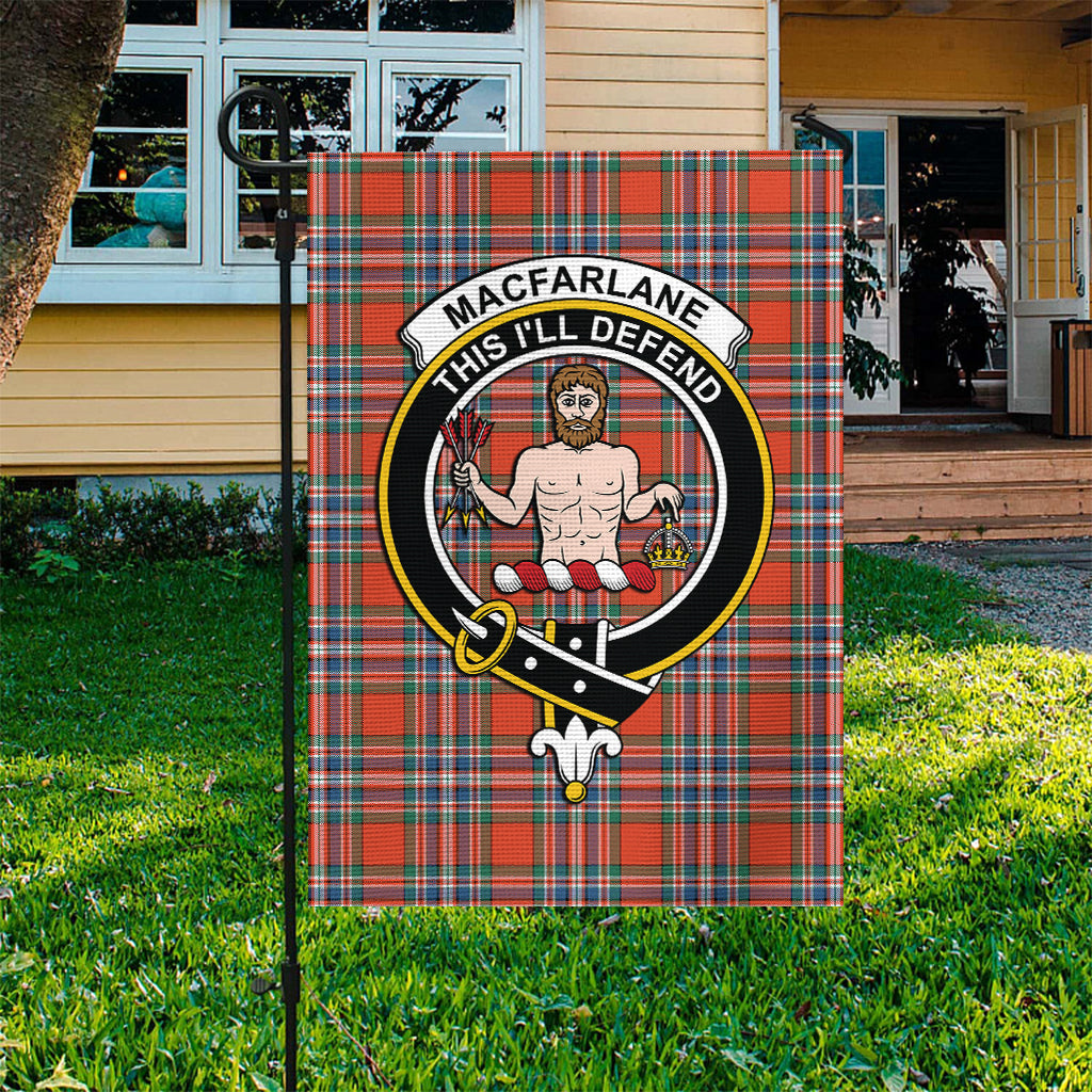 MacFarlane Ancient Tartan Flag with Family Crest - Tartan Vibes Clothing