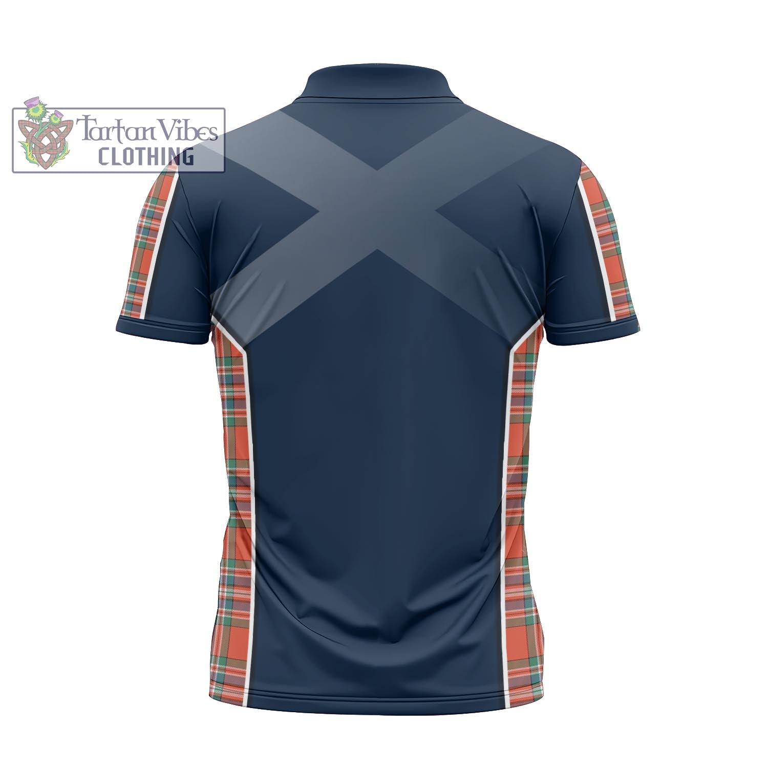 Tartan Vibes Clothing MacFarlane Ancient Tartan Zipper Polo Shirt with Family Crest and Scottish Thistle Vibes Sport Style