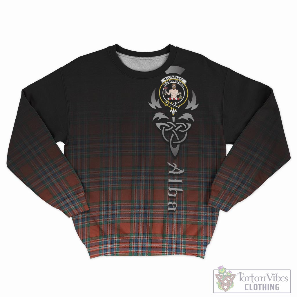 Tartan Vibes Clothing MacFarlane Ancient Tartan Sweatshirt Featuring Alba Gu Brath Family Crest Celtic Inspired