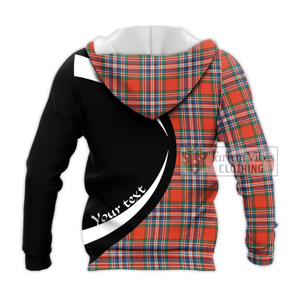 MacFarlane Ancient Tartan Knitted Hoodie with Family Crest Circle Style - Tartan Vibes Clothing